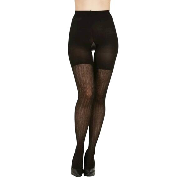 Spanx Love Your Assets 3 PACK Textured Shaping Tights Black Size 2 NEW - Picture 2 of 7